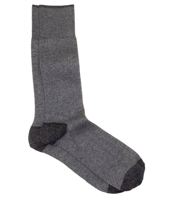 Mid Calf Socks  Grey Melange