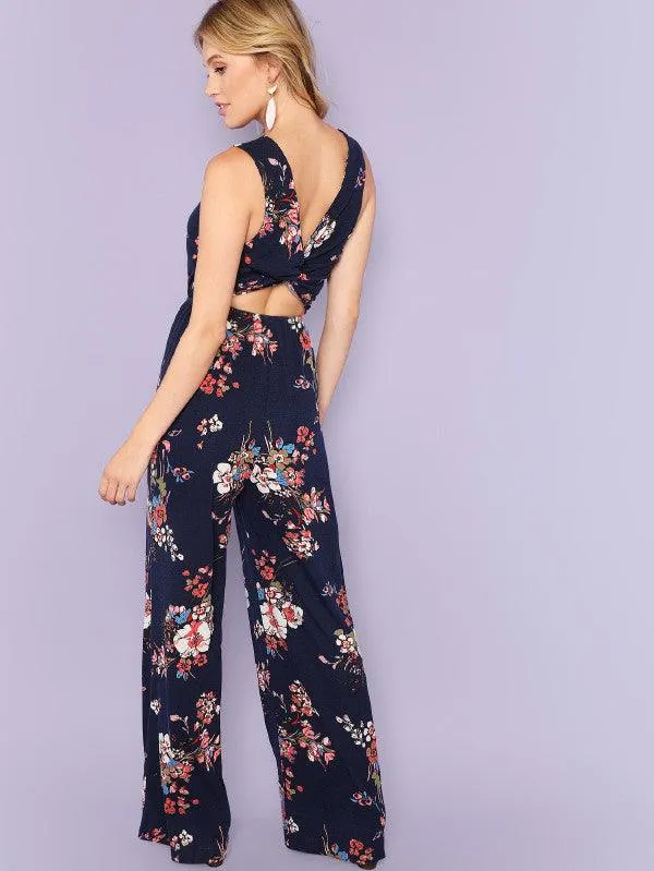 NAVY NIGHTS FLORAL JUMPSUIT