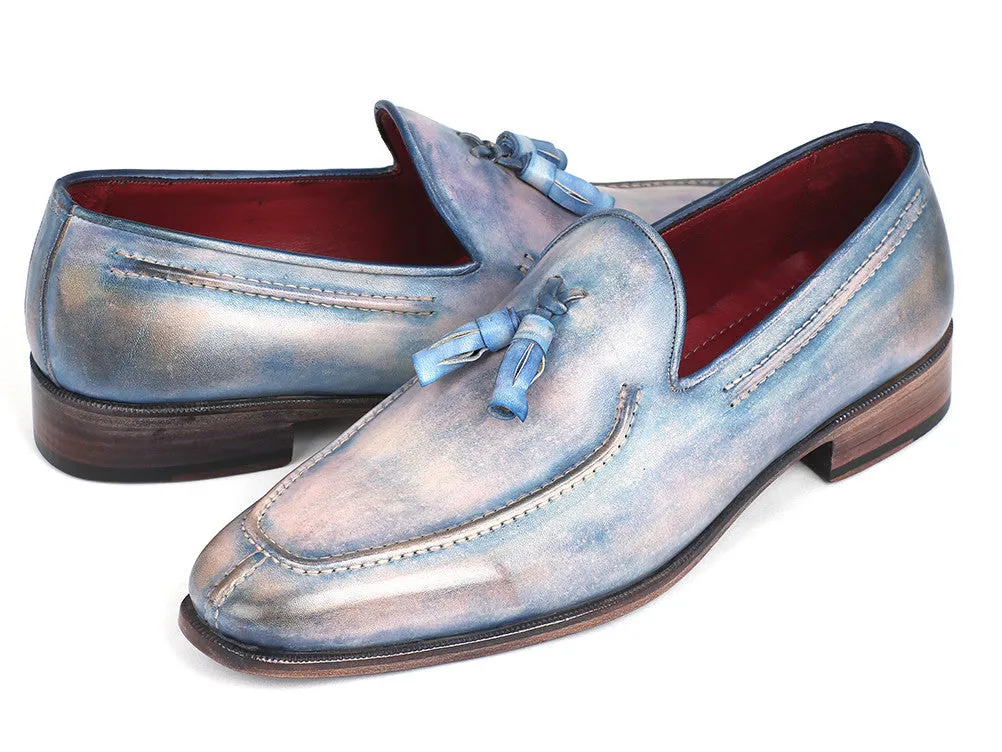 Paul Parkman Tassel Loafers Lila Hand-Painted (ID#083-LIL)