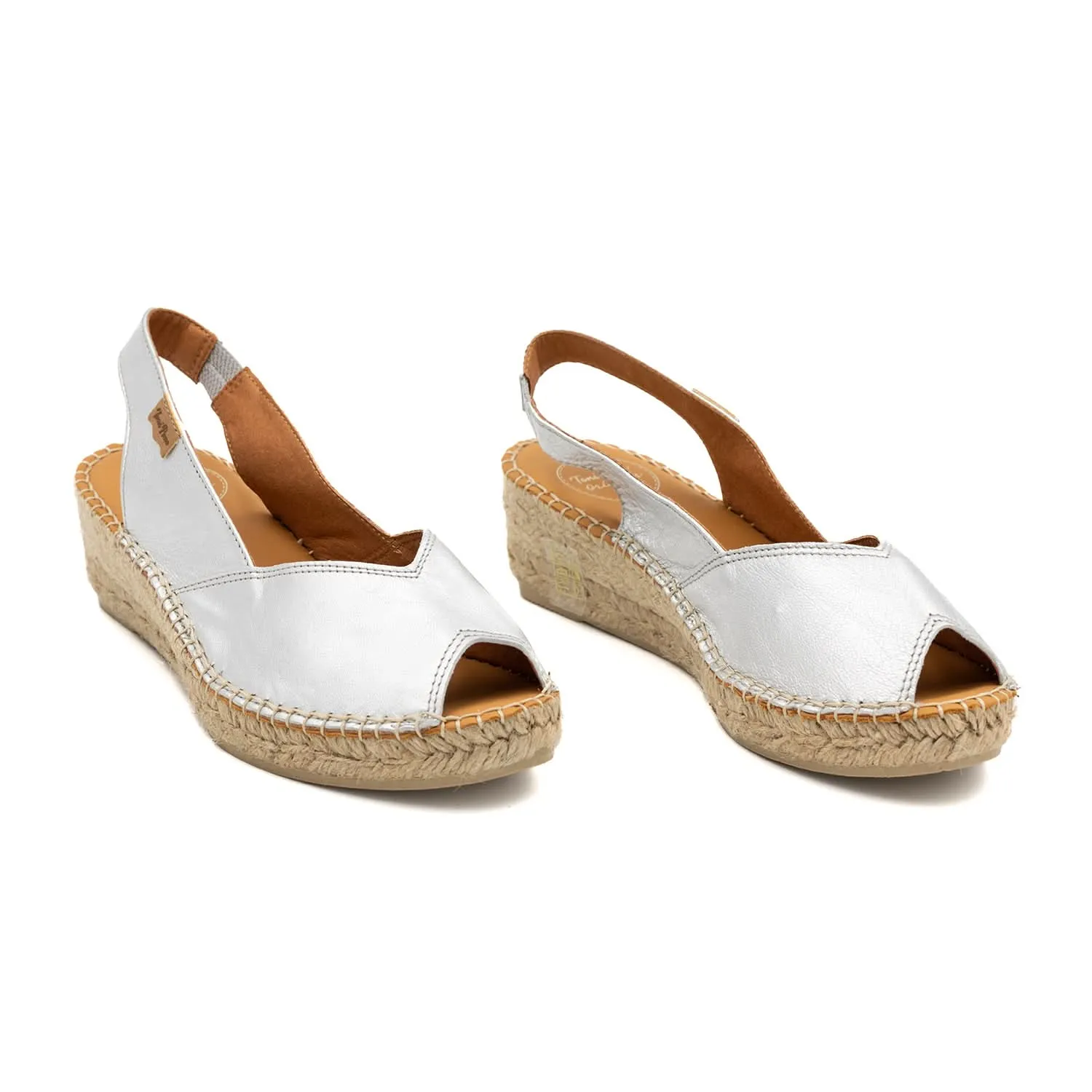 Plain Leather Wedge Espadrille for Women - Bernia-P