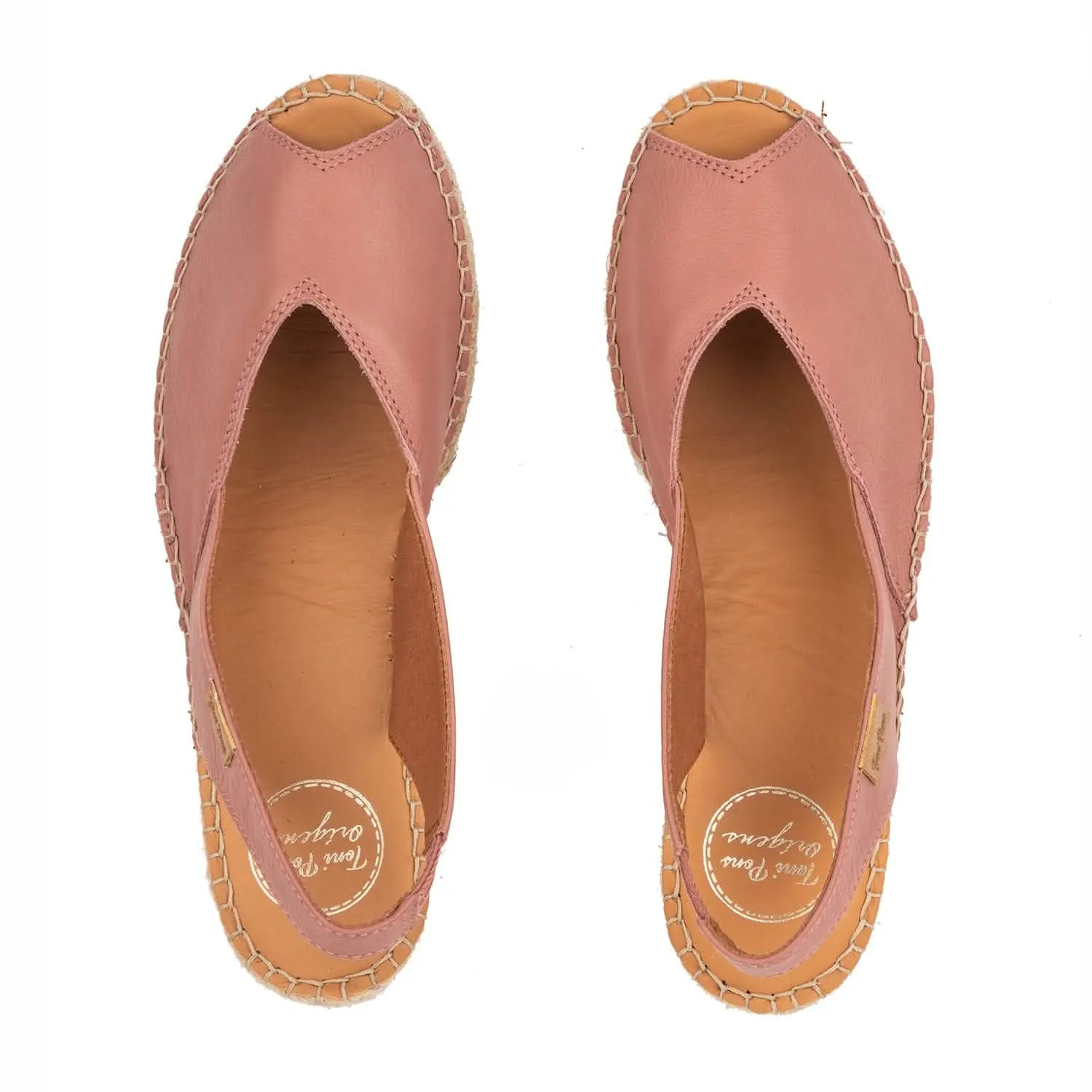 Plain Leather Wedge Espadrille for Women - Bernia-P