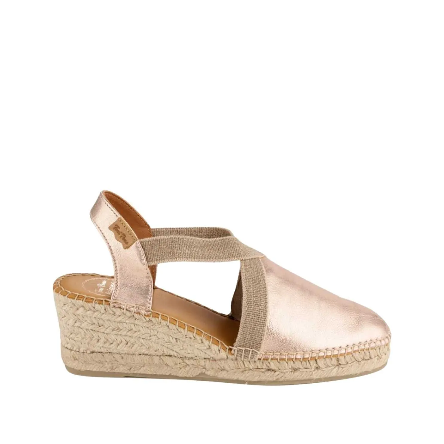 Plain Leather Wedge Espadrille for Women - Tossa