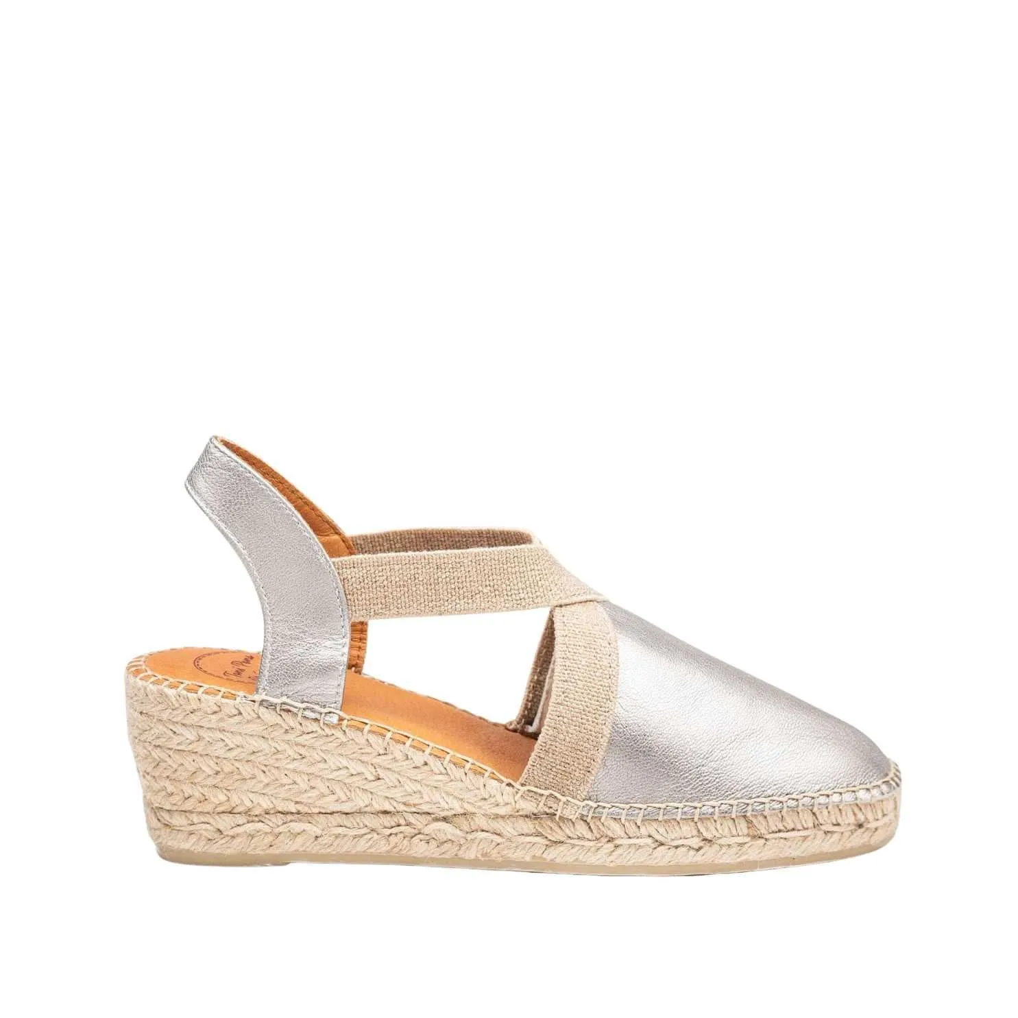 Plain Leather Wedge Espadrille for Women - Tossa