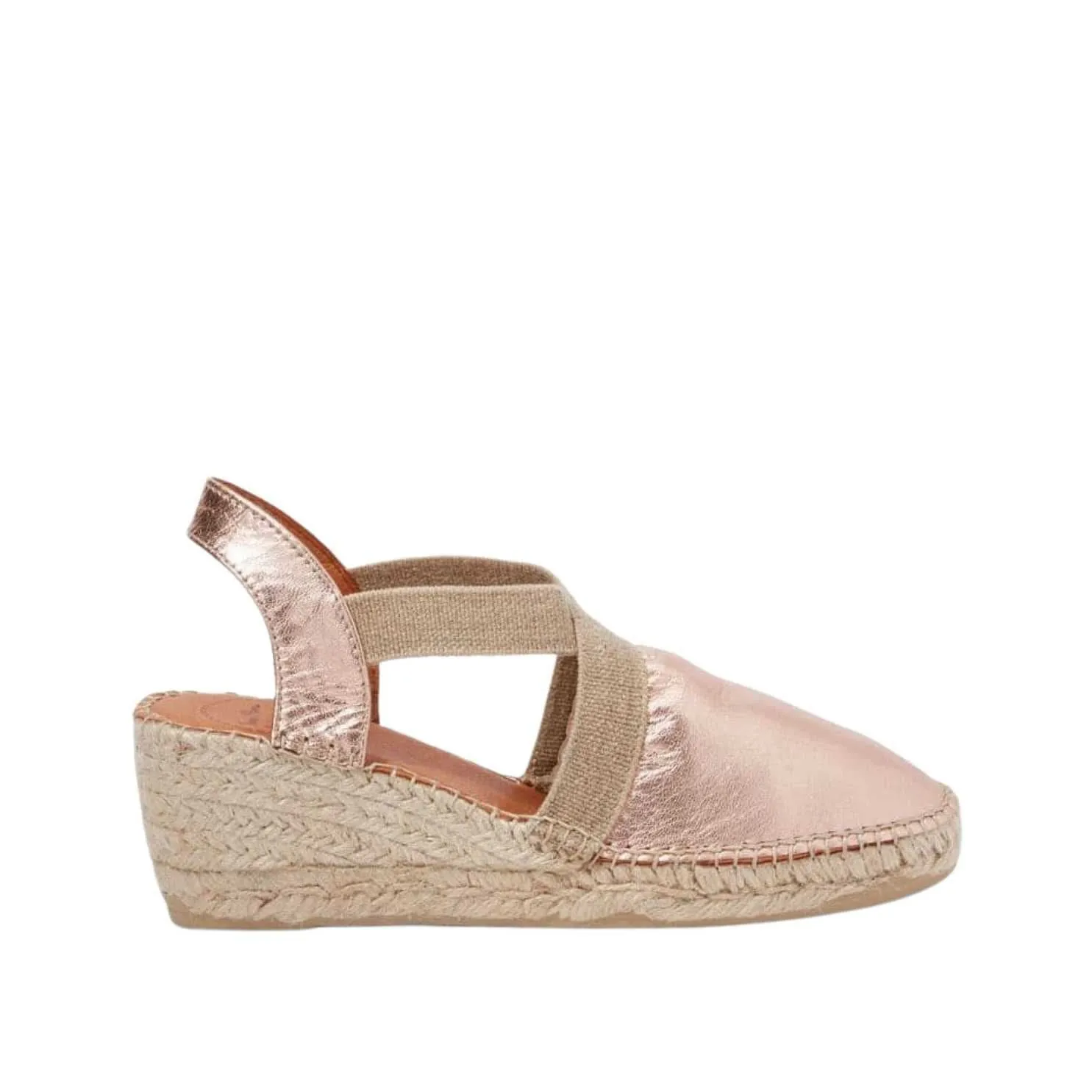 Plain Leather Wedge Espadrille for Women - Tossa