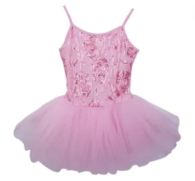 Popatu Little Girl's Roses and Sequins Ballet Dance Dress