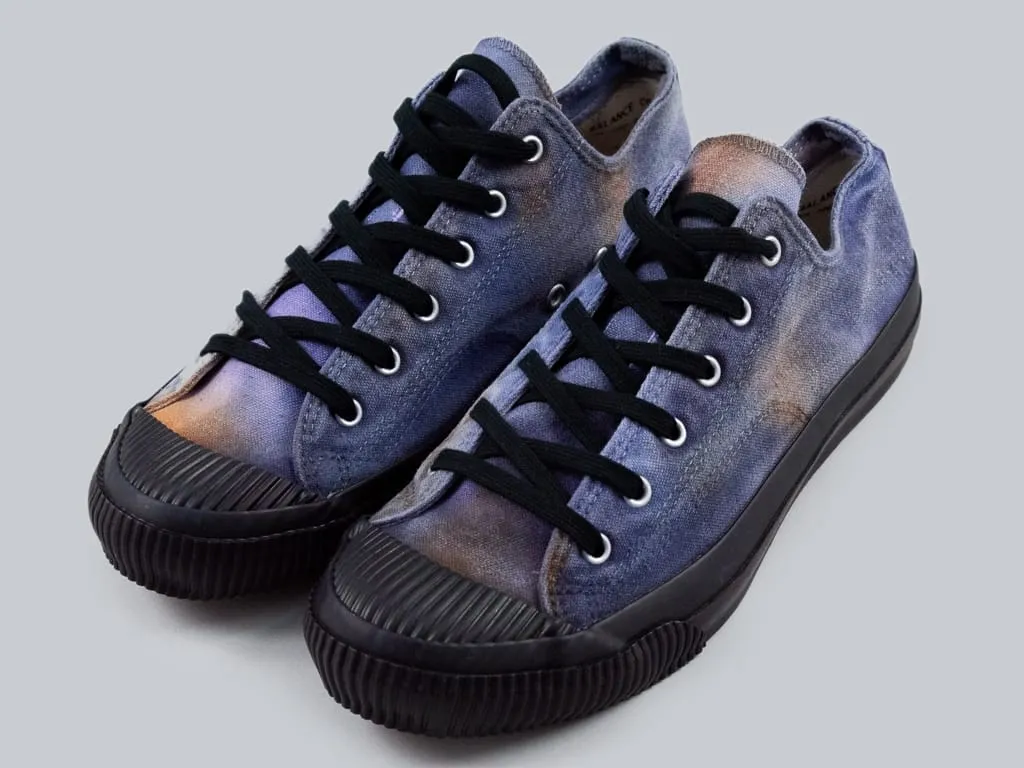 Pras Shellcap Low "Mura" Uneven Hand Dyed Sneakers Navy/Black