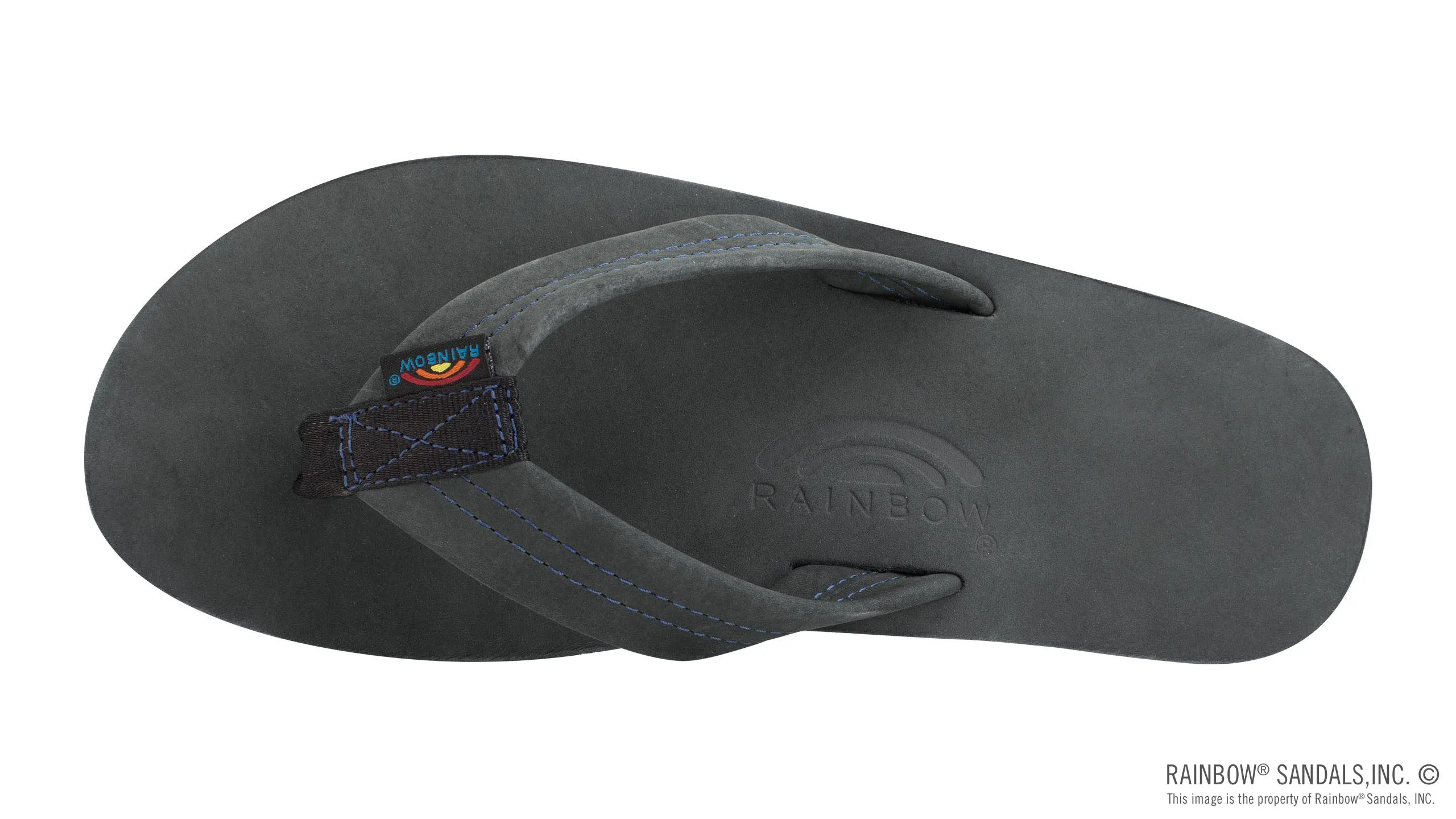 Rainbow Sandals Men's Premier Blues - Single Layer - 1" Strap - Black/Blue