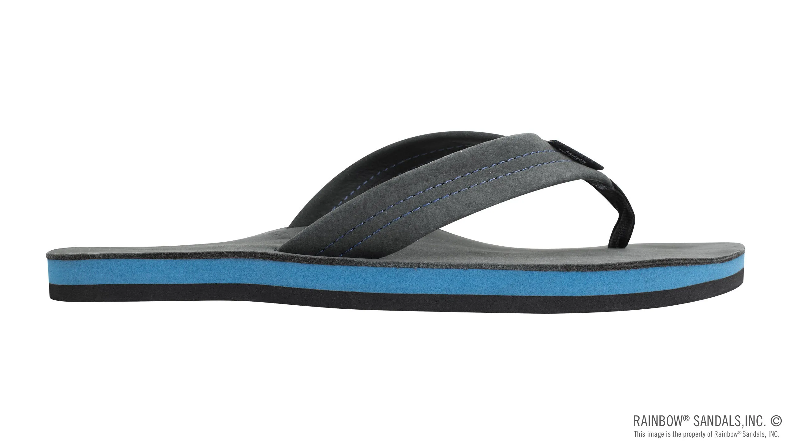 Rainbow Sandals Men's Premier Blues - Single Layer - 1" Strap - Black/Blue