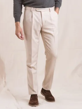 Sand Single Pleat Trouser