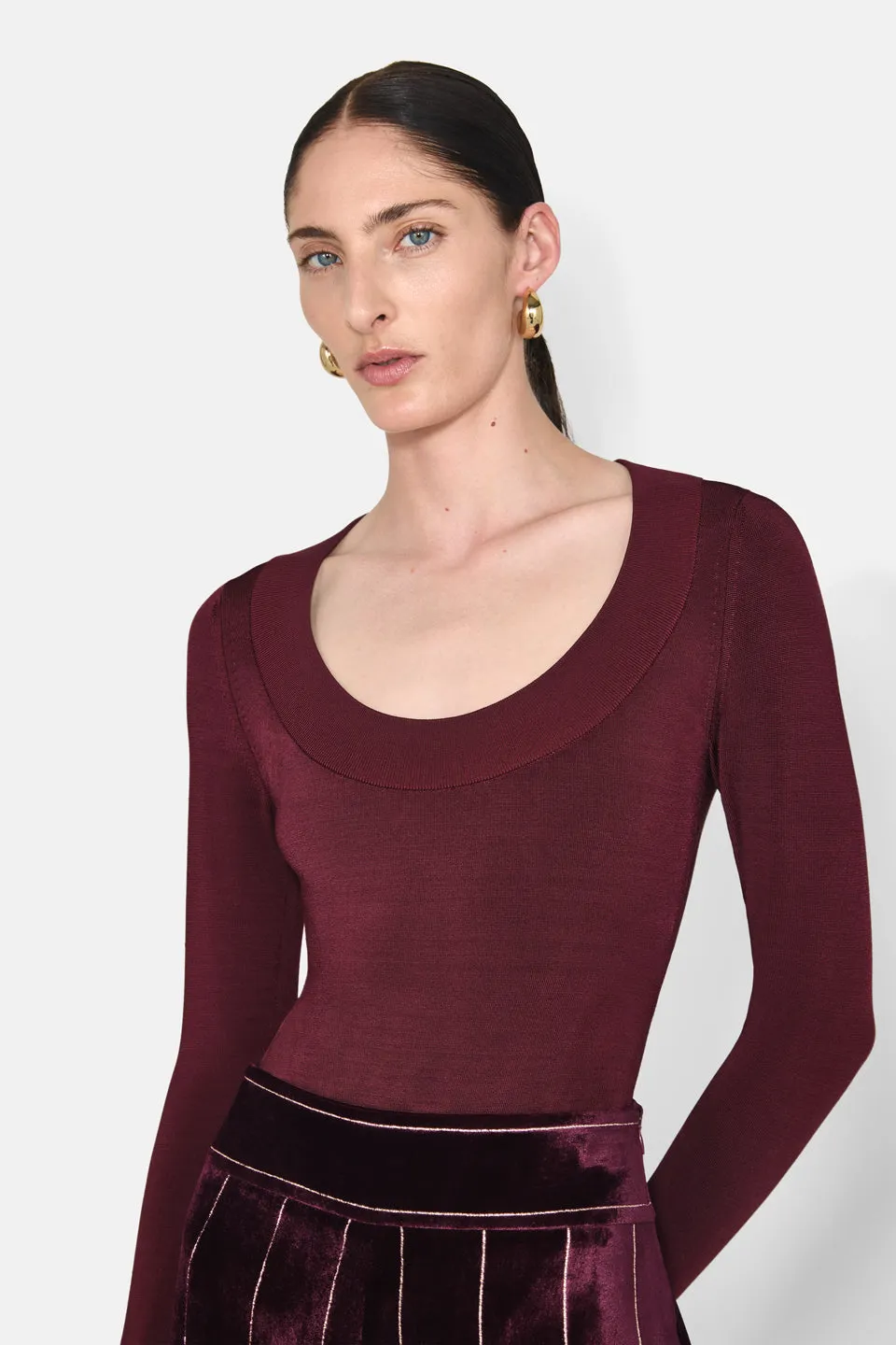 Sasha Ballet Neck Body - Oxblood