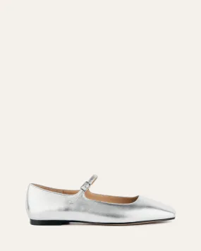 SERENITY CASUAL FLATS SILVER LEATHER