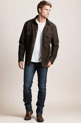 Shane Goatskin Suede Leather Western Shirt Jacket