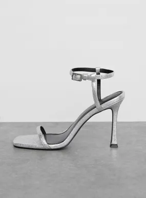 Silver Metallic Basic High Heeled Sandal - Jasmine