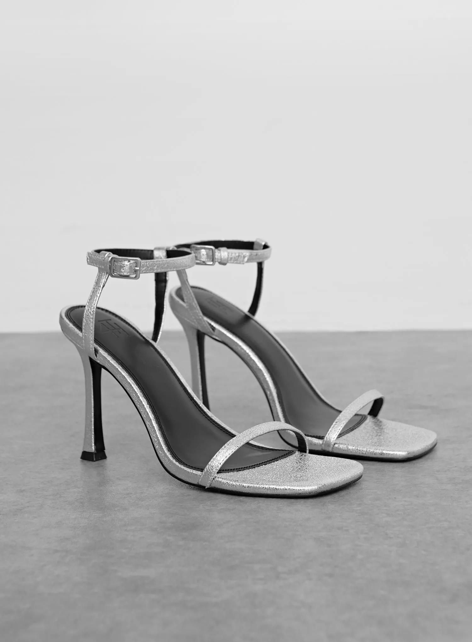 Silver Metallic Basic High Heeled Sandal - Jasmine