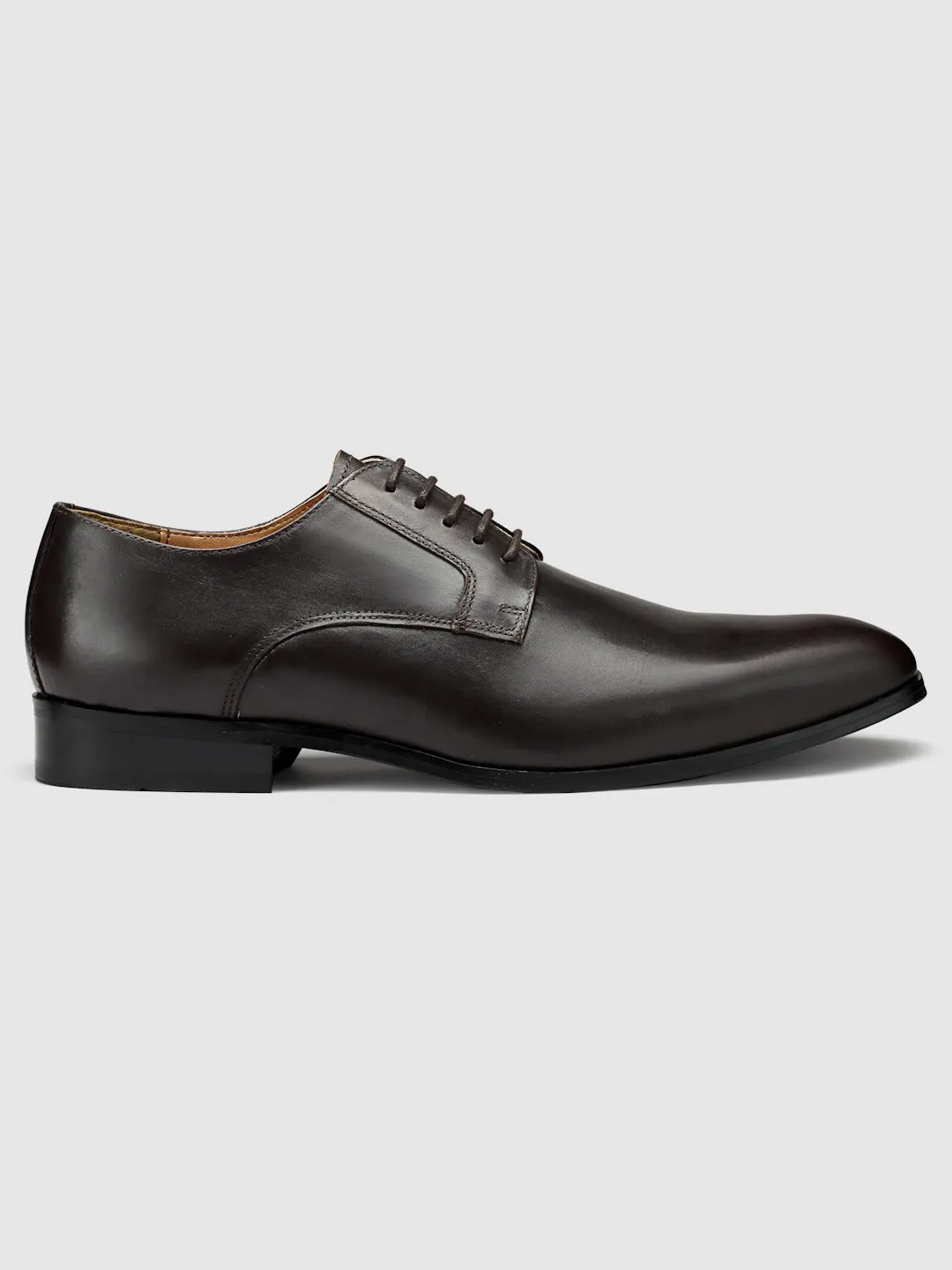 Textured Genuine Brown Leather Formal Derbys