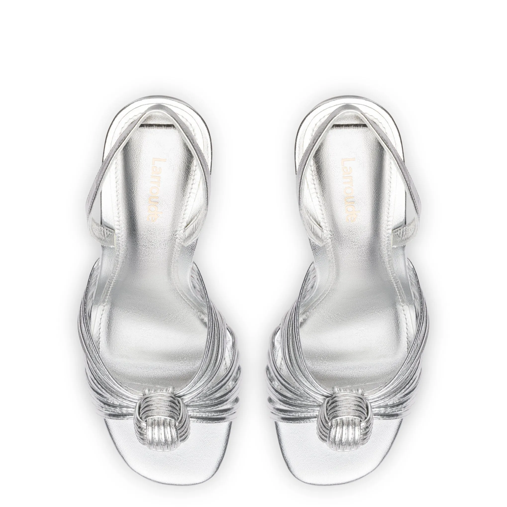 Valerie Slingback Sandal In Silver Metallic Leather