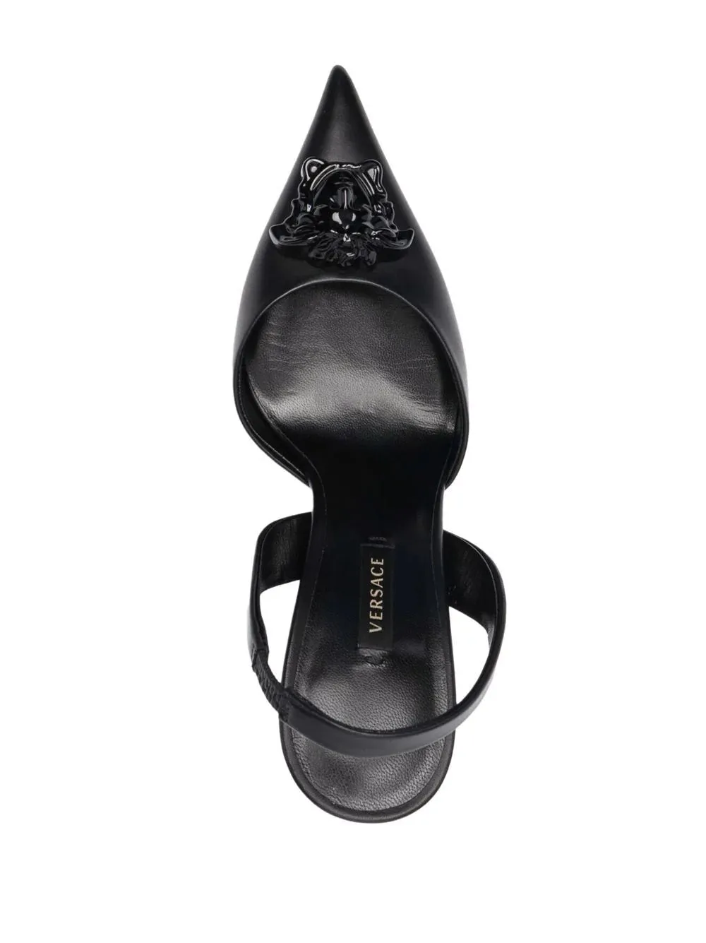 Versace Black La Medusa Slingback Pumps