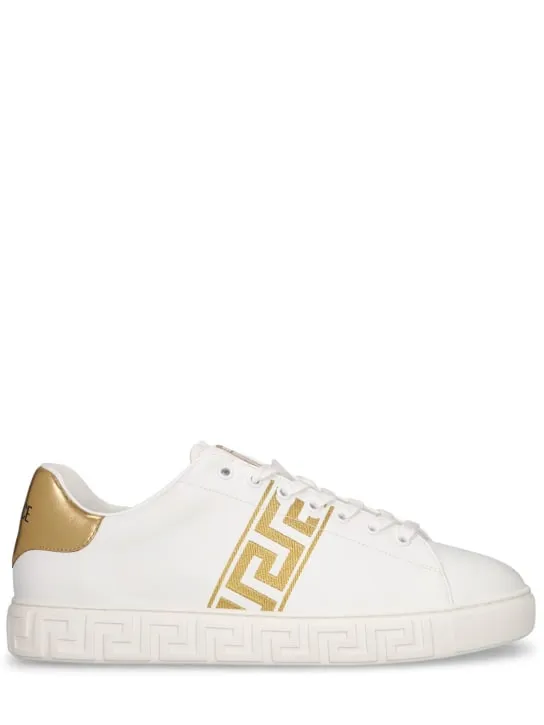 Versace   Faux leather logo sneakers 