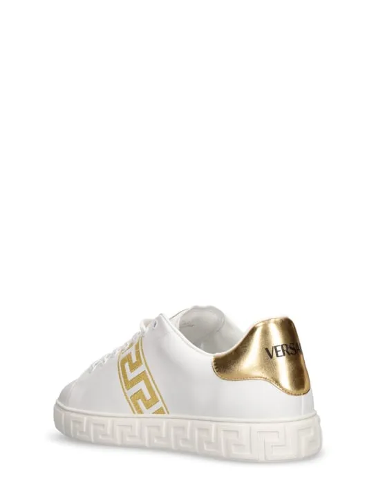 Versace   Faux leather logo sneakers 