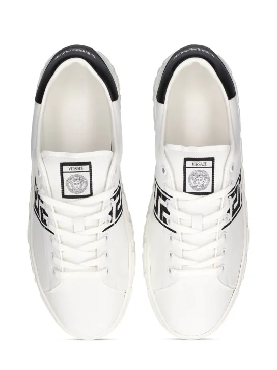 Versace   Faux leather logo sneakers 