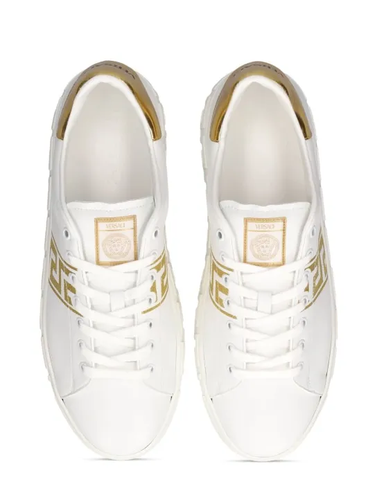 Versace   Faux leather logo sneakers 