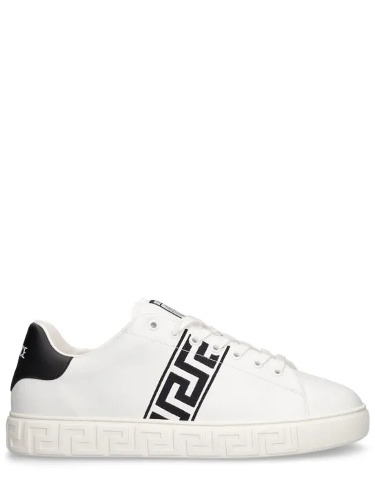 Versace   Faux leather logo sneakers 