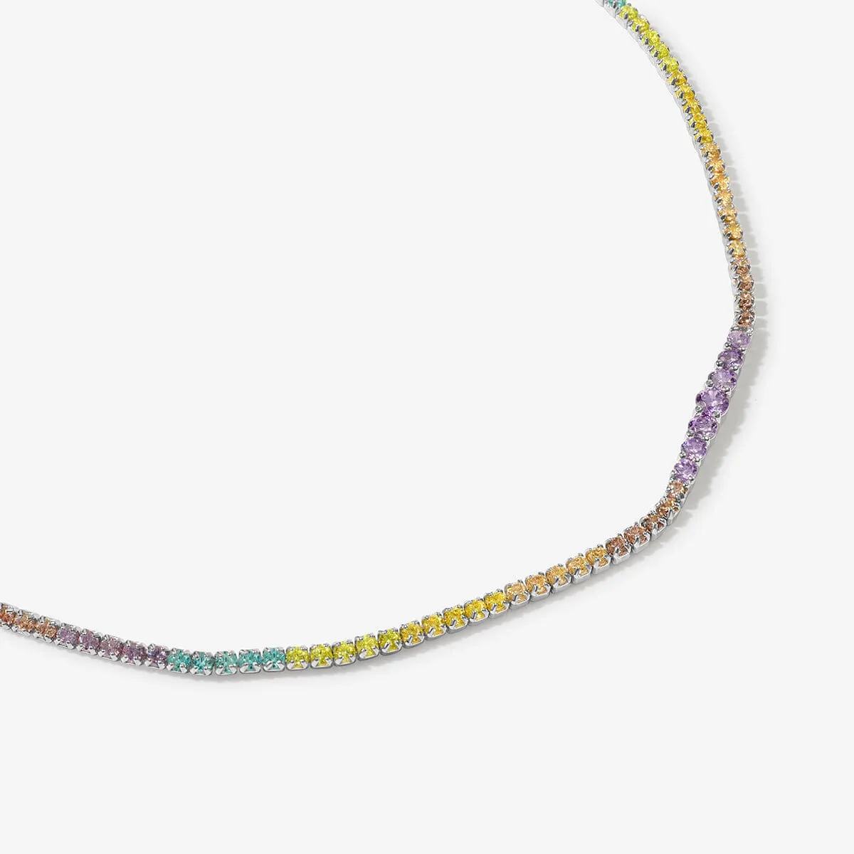 Ware rainbow tennis anklet