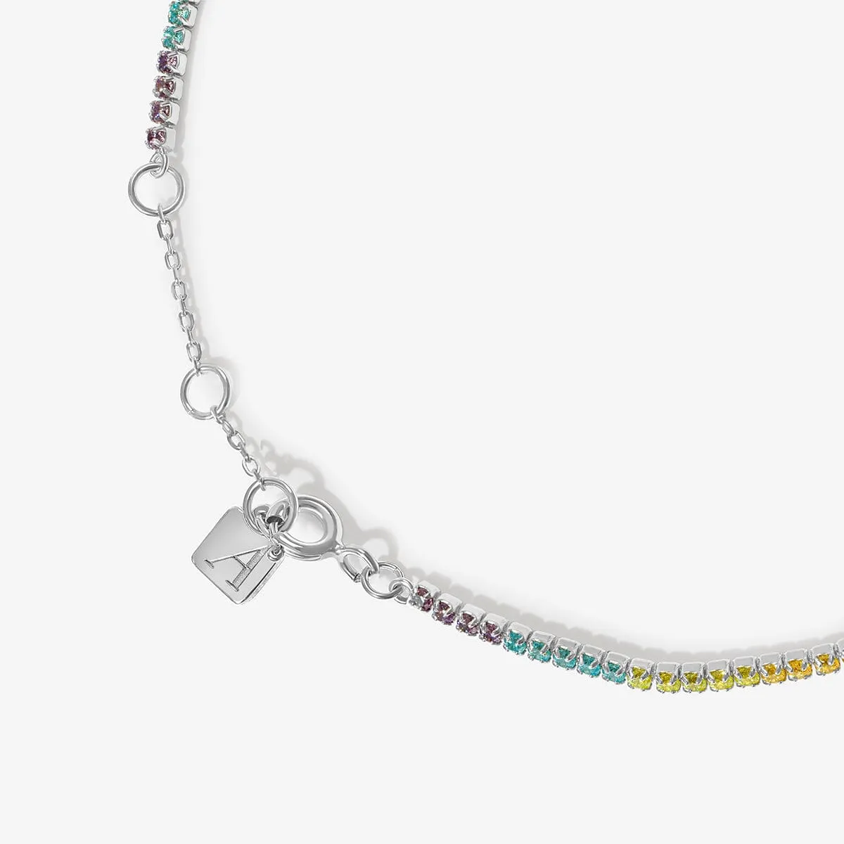 Ware rainbow tennis anklet